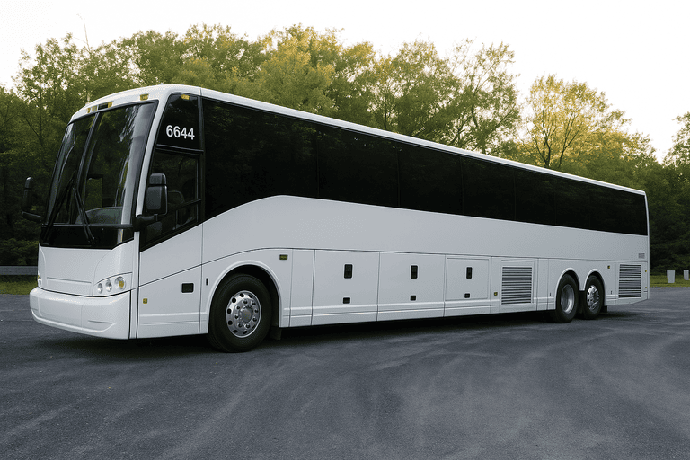 exterior of Eugene Minibus Company coach bus