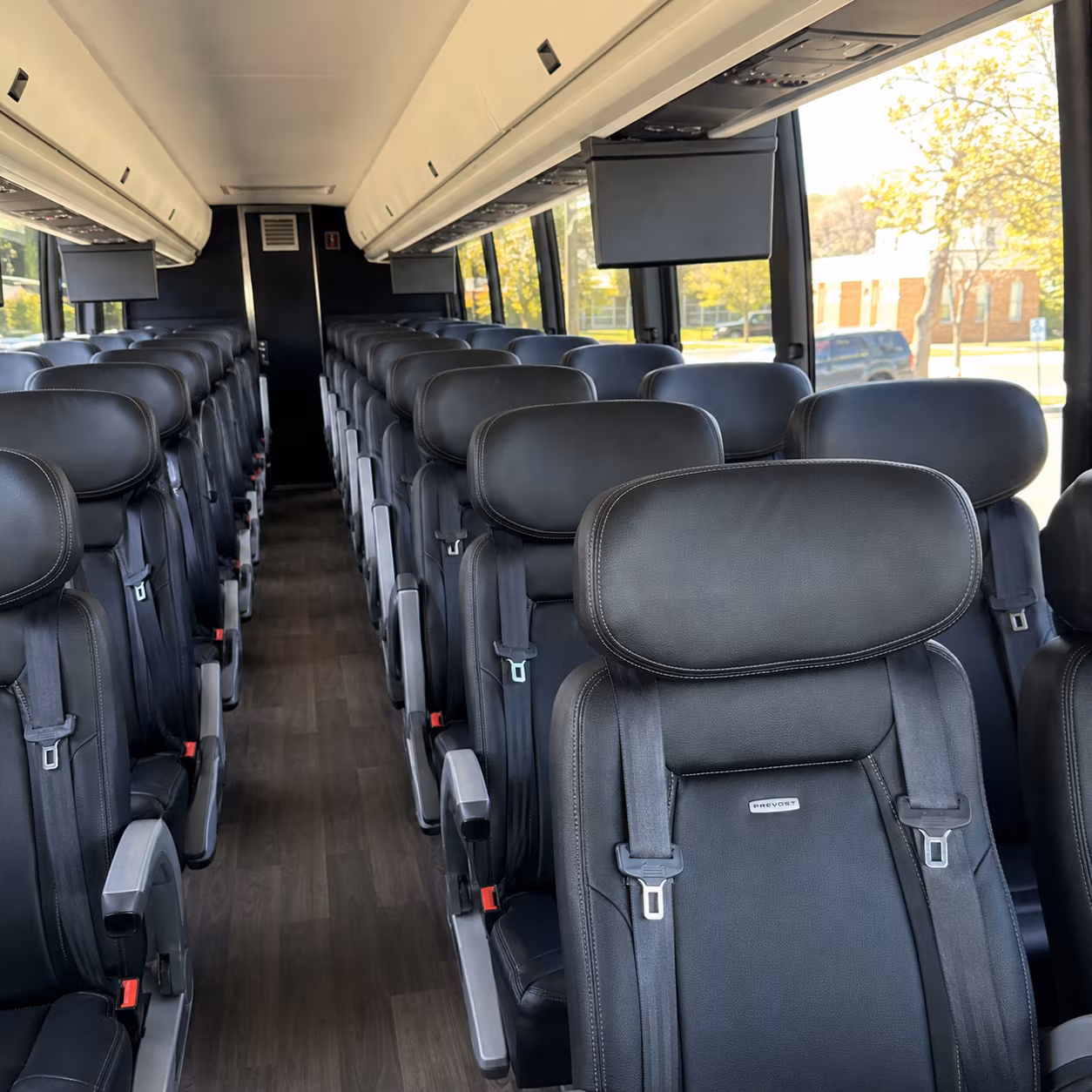 eugene 45 passenger charter bus inside