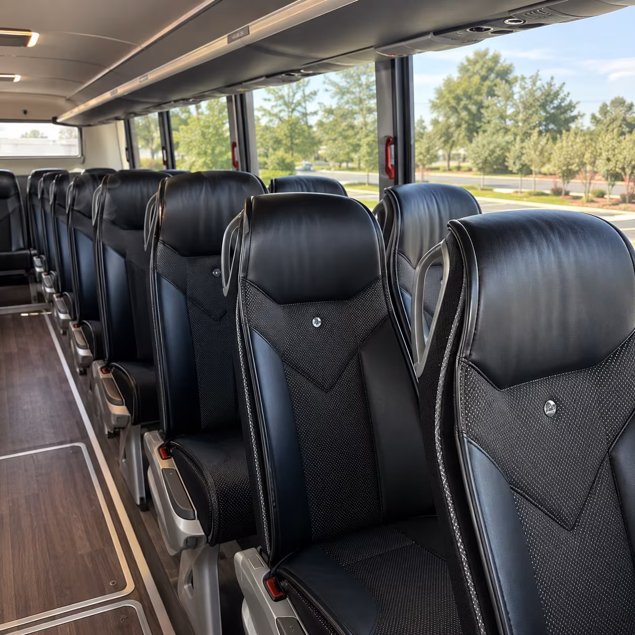eugene 45 passenger charter bus interior