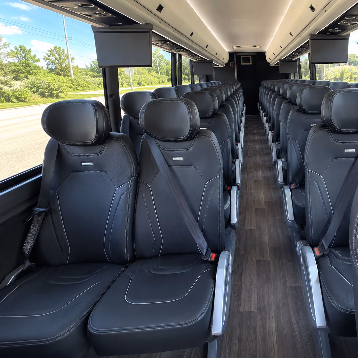 eugene 47 passenger charter bus inside